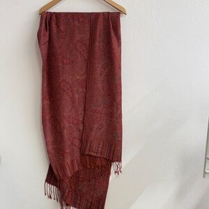 Elegant Paisley Scarf in Rich Red